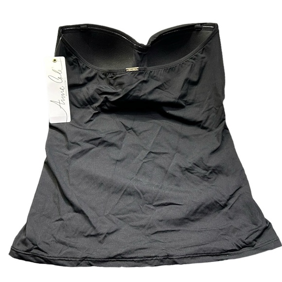 ANNE COLE womens black bandeau style tankini swim top size Small NWT - Picture 5 of 6